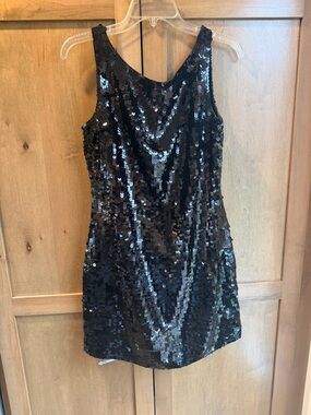 Banana Republic Black Sequin Mini Dress